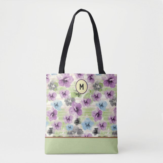 Sac fourre-tout Floral Retro Stylisé (Devant)