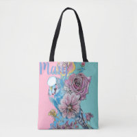 Sac fourre-tout floral Rose de Blue Budgie Budgies