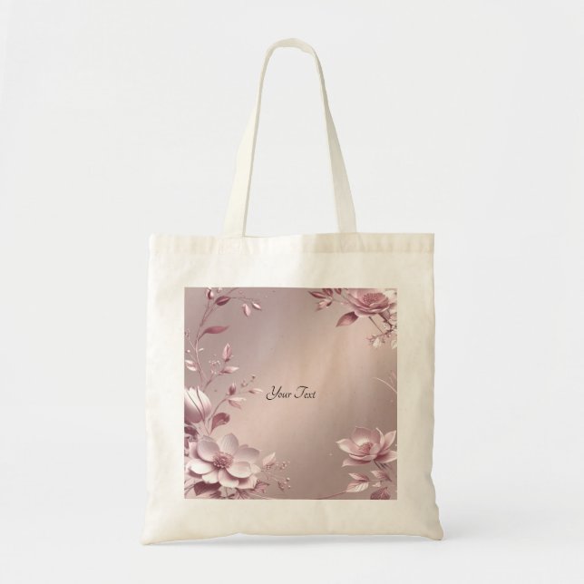 Sac fourre-tout floral rose délicat (Devant)