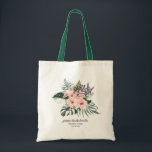 Sac fourre-tout floral tropical à faveur de<br><div class="desc">Remerciez vos meilleures filles de se tenir prêt votre côté avec ces sacs fourre-tout uniques. Le cadeau parfait pour votre partie de plage de week-end ! Nos sacs conçus par flamant chic d'aquarelle sont la manière parfaite pour que votre équipage vous obtienne à toute l'attention partout et vos gallons disparaissent...</div>