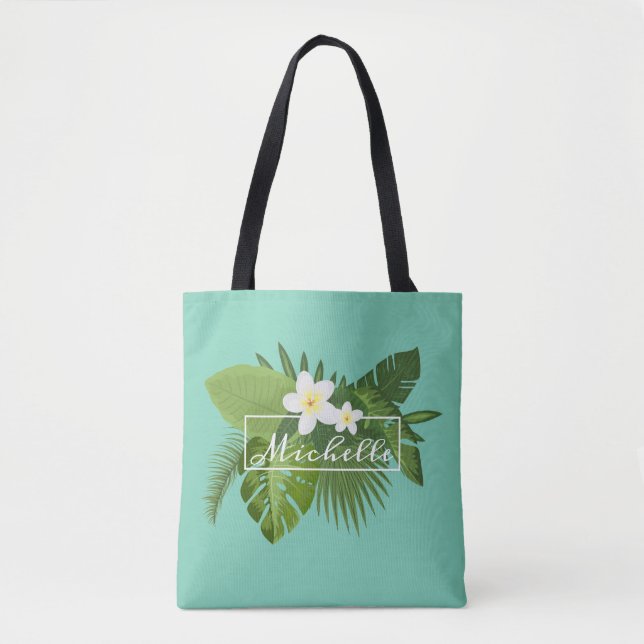 Sac fourre-tout floral tropical personnalisé au (Devant)
