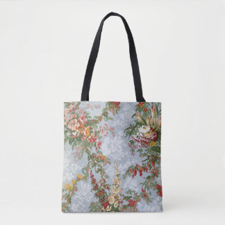 Sac fourre-tout floral Vintage de l'ancien bleu