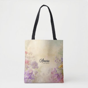 Sac fourre-tout floral vintage serein personnalisé