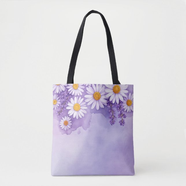 Sac fourre-tout floral violet romantique (Devant)
