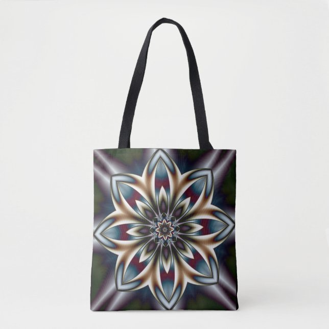sac fourre-tout fractal aux fleurs de cristal (Devant)