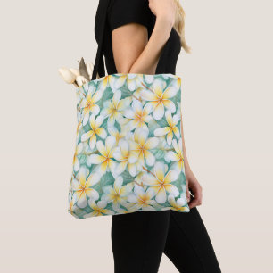 Sac fourre-tout Frangipani tout-en-impression blan