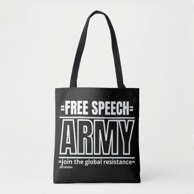 sac fourre-tout "FREE SPEECH ARMY 2" (Devant)