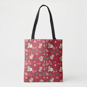 Sac fourre-tout French Bulldog Noël Kawaii Fêtes