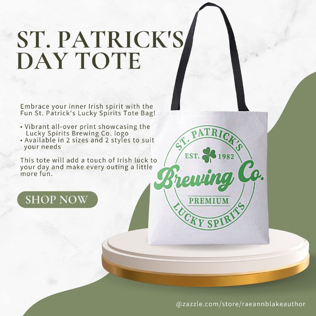 Sac fourre-tout Fun St. Patrick's Lucky Spirits (Créateur téléchargé)