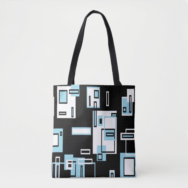 Sac fourre-tout funky à blocs turquoise noir (Devant)