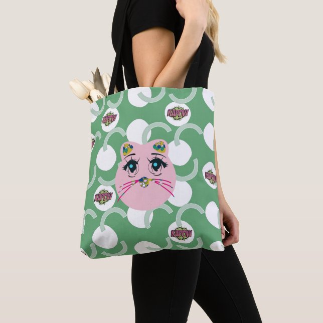 Sac fourre-tout funky Kapow Cat (De près)