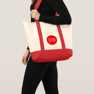 Sac fourre-tout géant avec initiales personnalisée