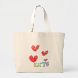Sac fourre-tout géant Cœurs d'amour rouges mignons