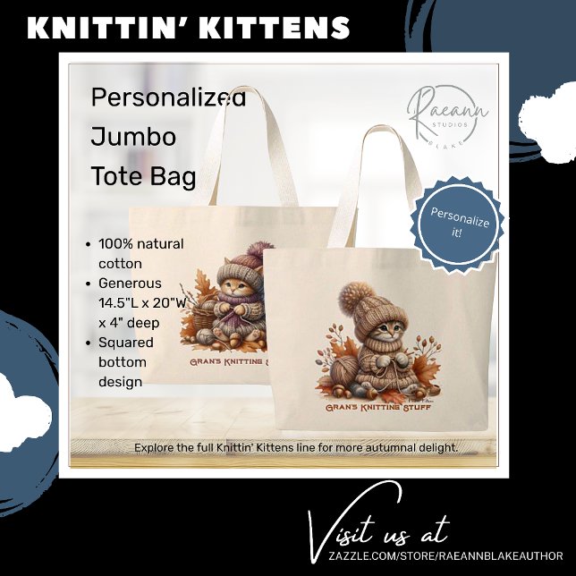Sac fourre-tout géant personnalisé pour chatons tr (Créateur téléchargé)