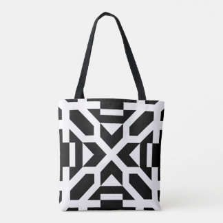 Sac fourre-tout géométrique noir et blanc chic