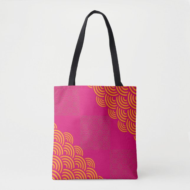 Sac fourre-tout géométrique rose (Devant)