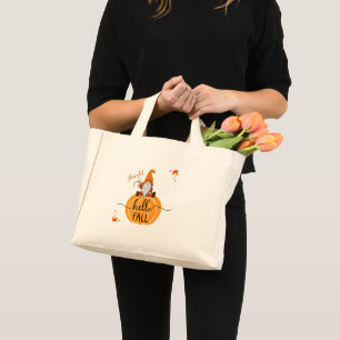 Sac fourre-tout Gnome Bonjour Automne sur citrouil