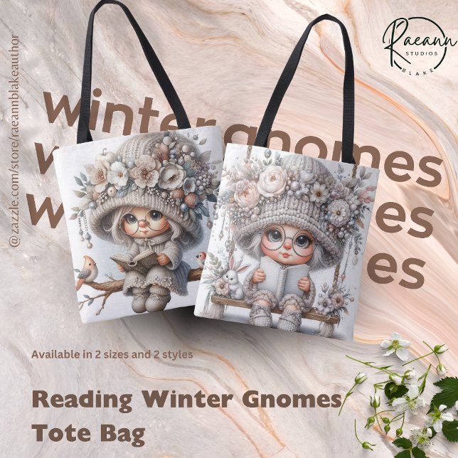 Sac fourre-tout Gnomes d'hiver à lire (Créateur téléchargé)