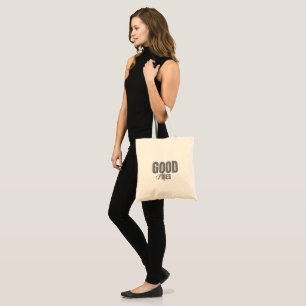 Sac fourre-tout Good Vibes minimaliste noir et gri