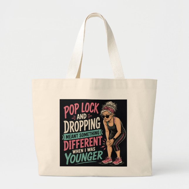 Sac fourre-tout grand et drôle 'Pop Lock and Drop' (Devant)