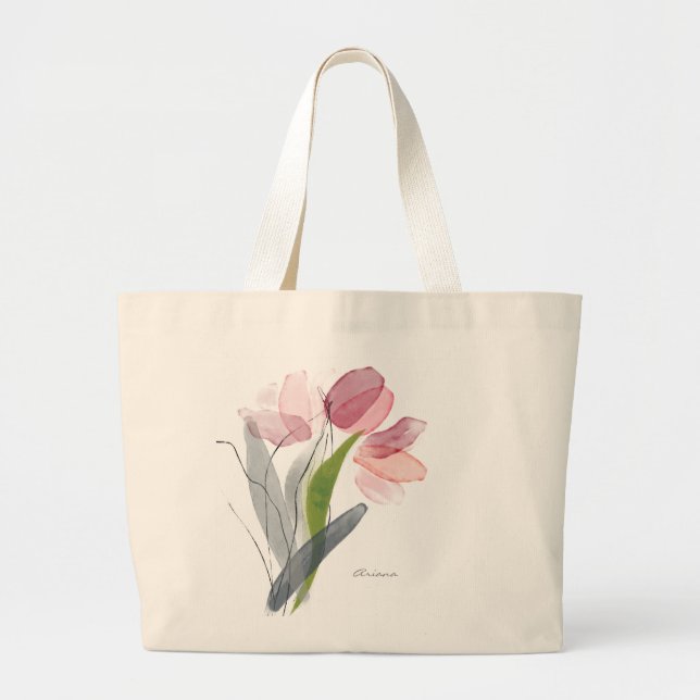 Sac fourre-tout grand format à fleurs féminines de (Devant)