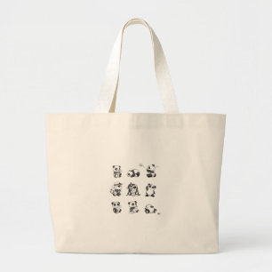 Sac fourre-tout grand format à motif panda