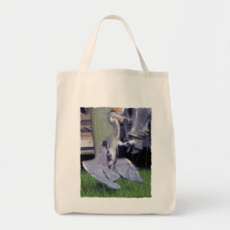 Sac fourre-tout Grand Héron bleu se faisant bronze