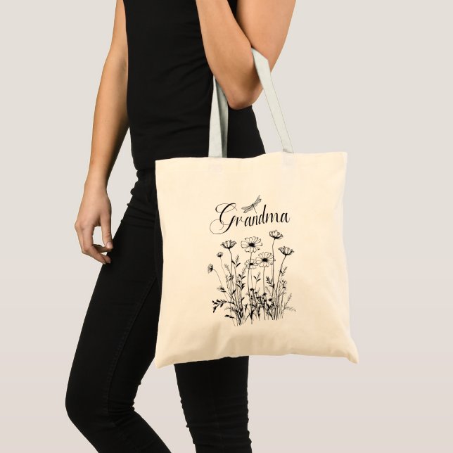 Sac fourre-tout - Grande-mère Fleur sauvage libell (Devant (produit))
