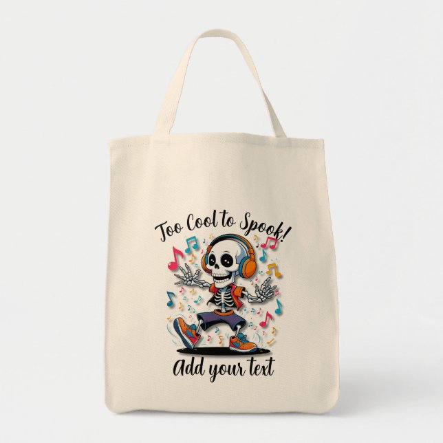 Sac fourre-tout grande taille Halloween squelette  (Devant)