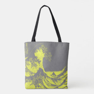 Sac fourre-tout Grande vague Jaune & Gris