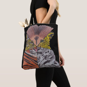 Sac fourre-tout - Grands félins (noir)