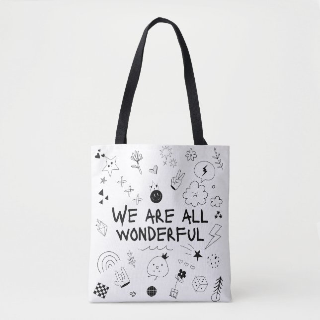 Sac fourre-tout graphique mignon - Affirmation mot (Devant)