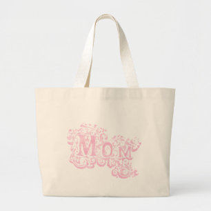 Sac fourre-tout graphique rose pâle pour maman tex