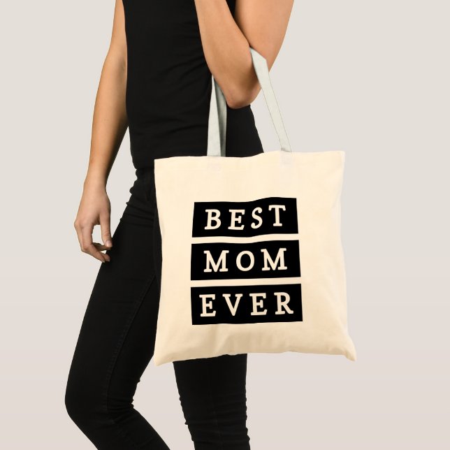 Sac fourre-tout gras noir et blanc | meilleure mam (Devant (produit))