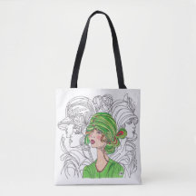 Sac fourre-tout Green Flapper Girl