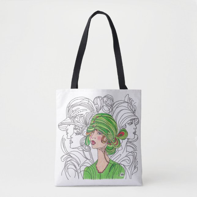 Sac fourre-tout Green Flapper Girl (Devant)