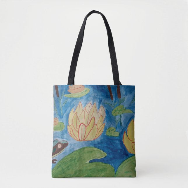 Sac fourre-tout Grenouille & Nénuphars (Devant)