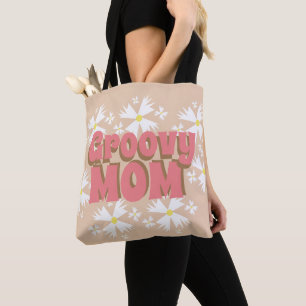 Sac fourre-tout Groovy Mother's Day Mom Daisy