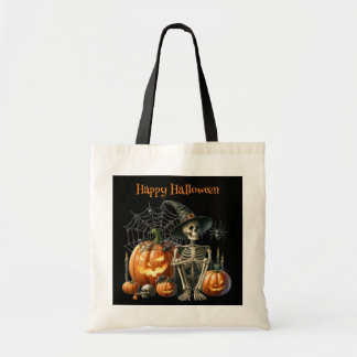 Sac fourre-tout Halloween citrouilles squelette