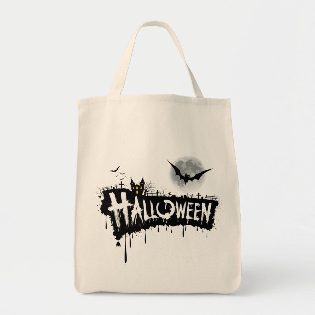 Sac fourre-tout Halloween design foncé (Devant)