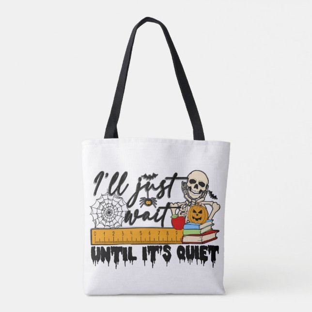 Sac fourre-tout Halloween enseignant éffrayant (Dos)