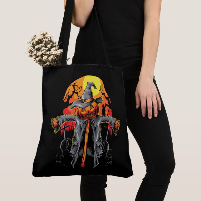 Sac fourre-tout Halloween Épouvantail  (De près)