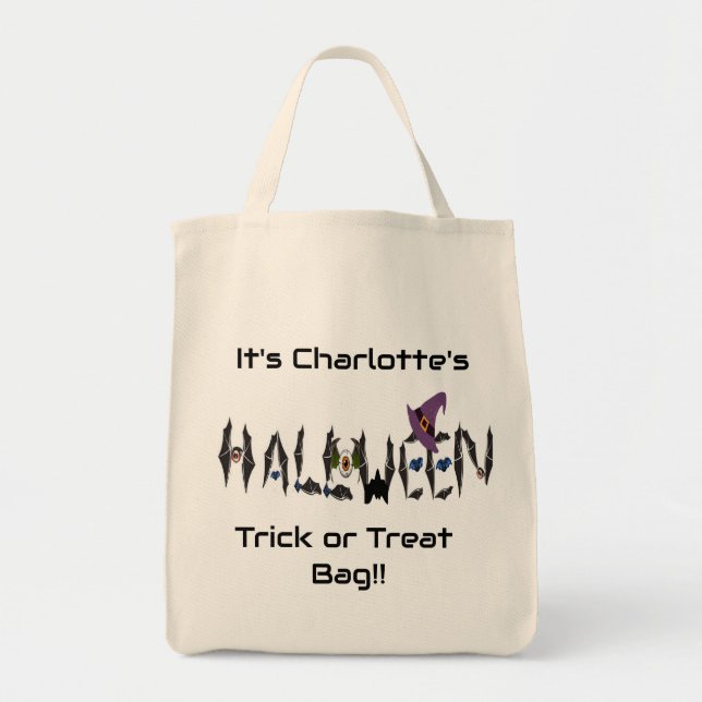 Sac fourre-tout Halloween personnalisé (Devant)