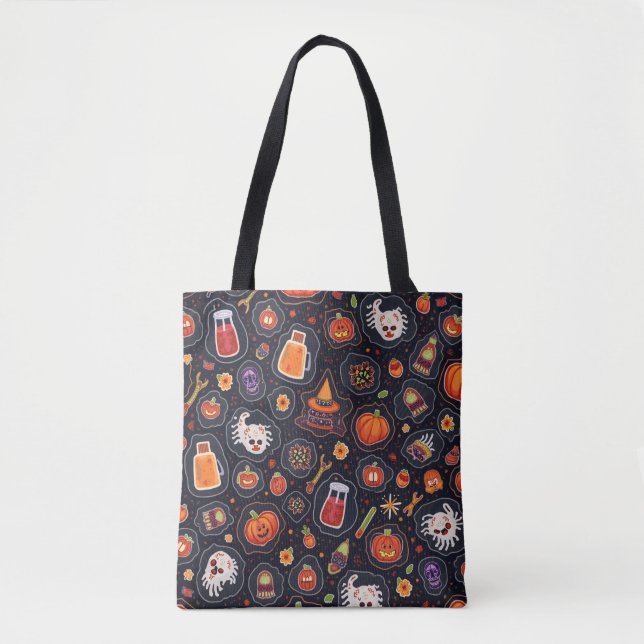 Sac fourre-tout Halloween tout-sur-impression, moy (Devant)