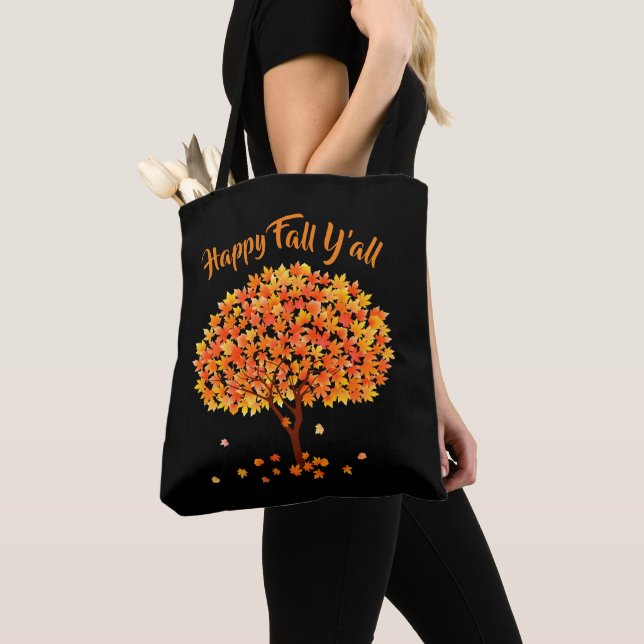 Sac fourre-tout « Happy Fall Y'all / Saison d'auto (De près)