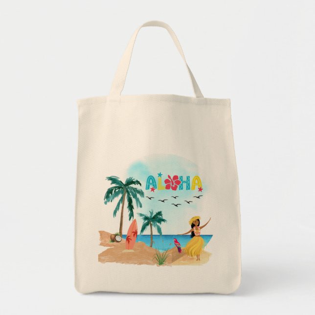 Sac fourre-tout Hawaïen Aloha Vibes (Devant)