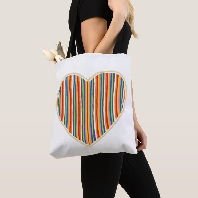 Sac fourre-tout Heart Stripes (De près)