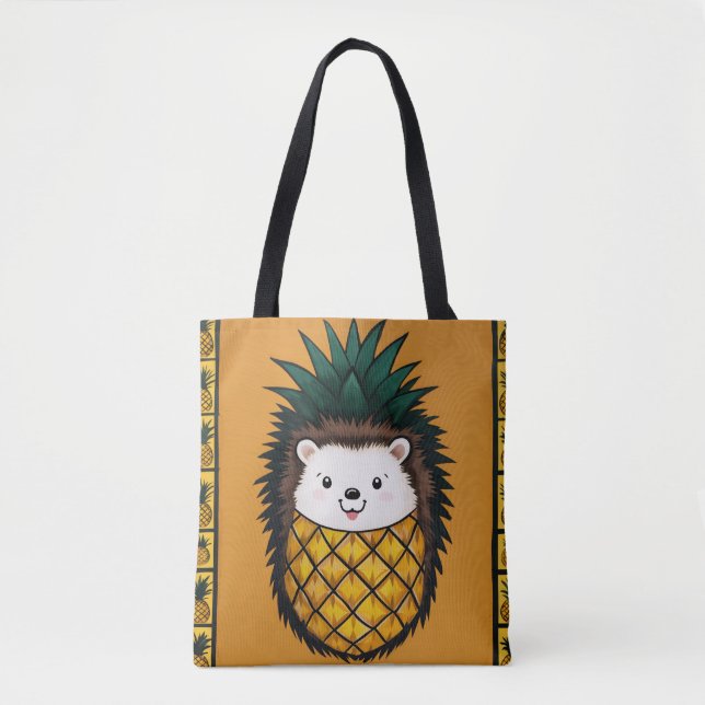 Sac fourre-tout Hérisson Mignon Citron Illustré Dr (Devant)