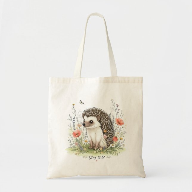 Sac fourre-tout hérisson sauvage en bois (Devant)