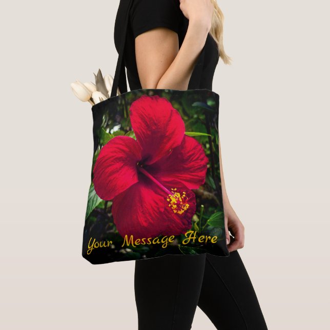 Sac fourre-tout "Hibiscus rouge" (De près)